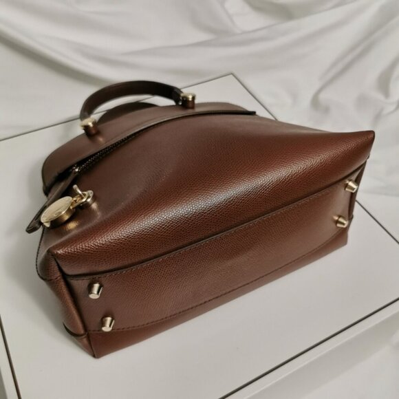 Furla Piper Small Dome Satchel Cognac Pebbled Leather - Picture 3 of 11